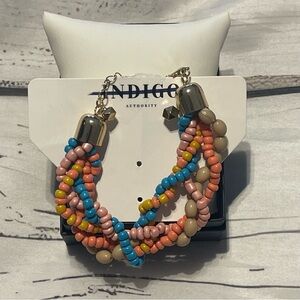 Indigo Authority Monarch Pastel Layered Bracelet and Earring Set NWT